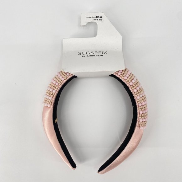 Sugarfix by Baublebar Accessories - Sugarfix by Baublebar Womens Pink Beaded Princess Headband